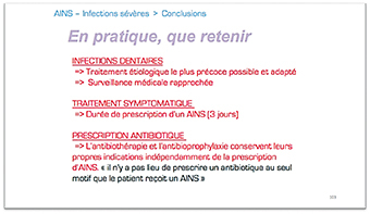 Règles de prescription à retenir concernant  l’utilisation des AINS en présence d’infections sévères