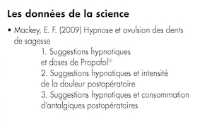 2 : Revue bibliographique concernant les indications essentielles de l’utilisation médicale de l’hypnose.